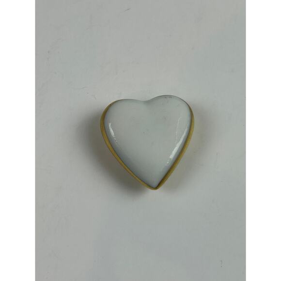 Rochard Limoges France Heart Trinket Box Hand Painted Pansy Gold Porcelain - Picture 8 of 12